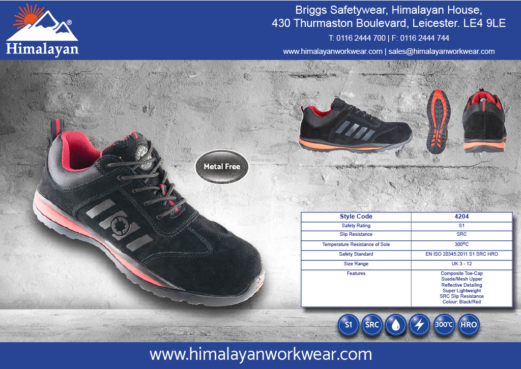 Himalayan 4204 S1P/SRC KIWI Women's Composite Black Safety Trainer