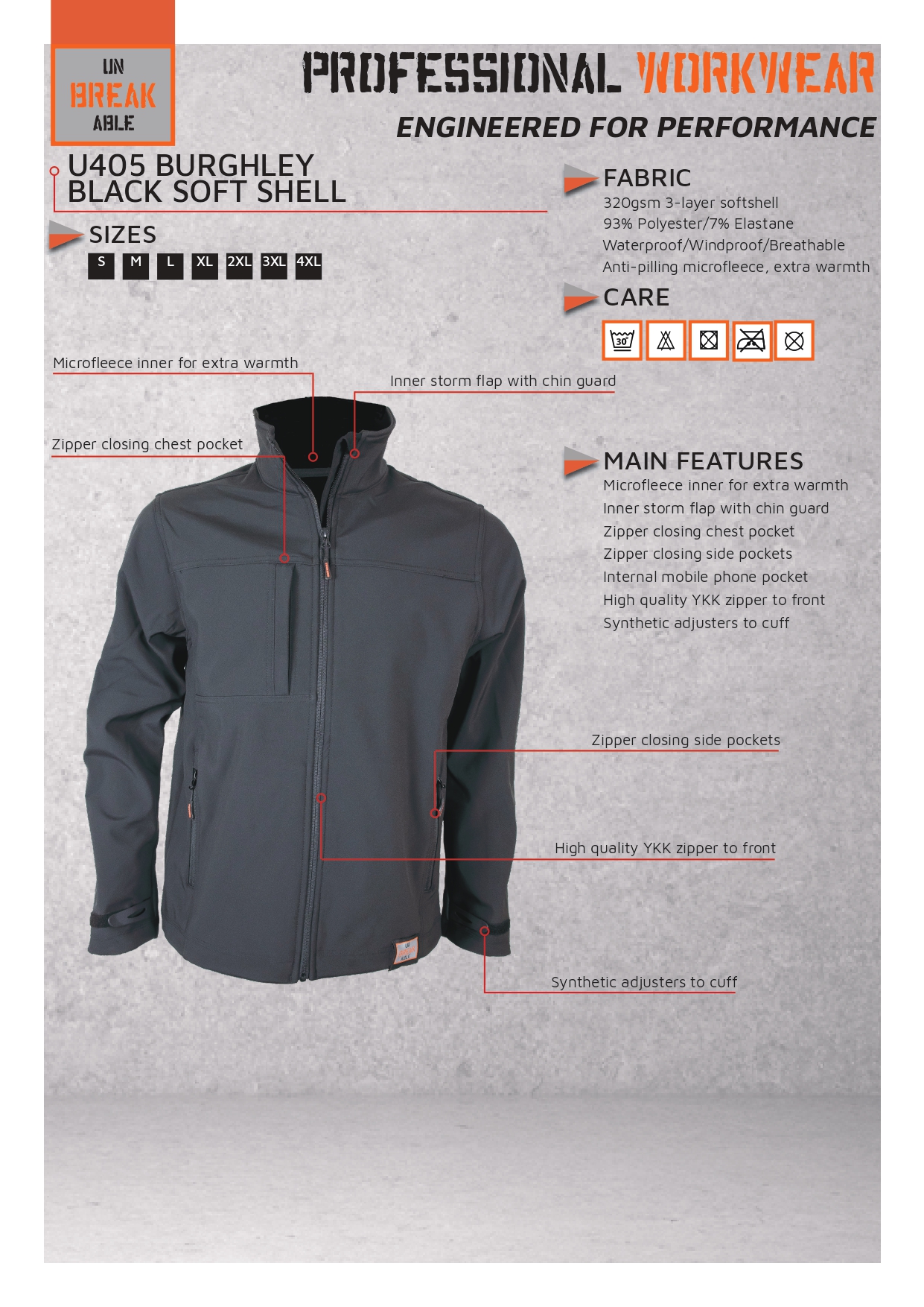 Unbreakable U405 Burghley Black Soft Shell